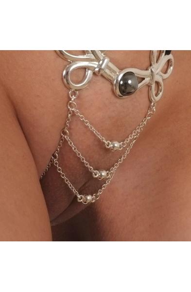 Fairy Princess Silver Vagina Jewelry With G String St